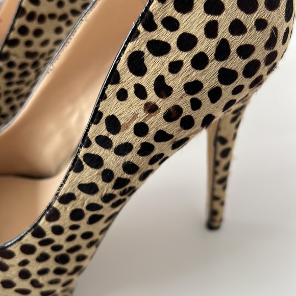 SHOEMINT Jess Dalmation LEOPARD PONY HAIR Platform HEELS WOMEN'S 
Size 9 - Picture 6 of 17